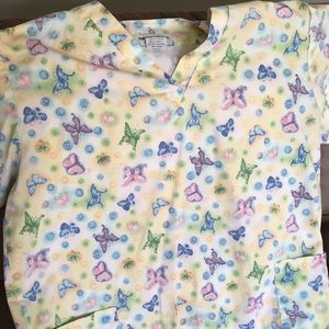 Butterfly scrub top